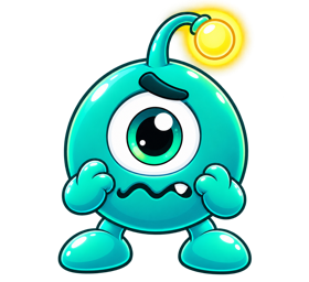 Cyclo, teal cyclops with an antenna orb