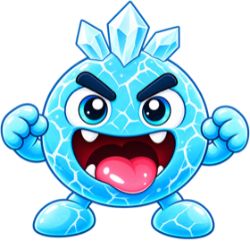 Frostbite, icy cyan with ice crystals
