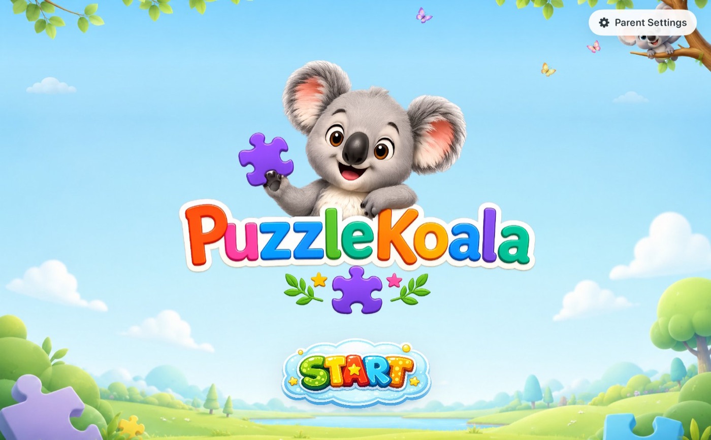The PuzzleKoala welcome screen